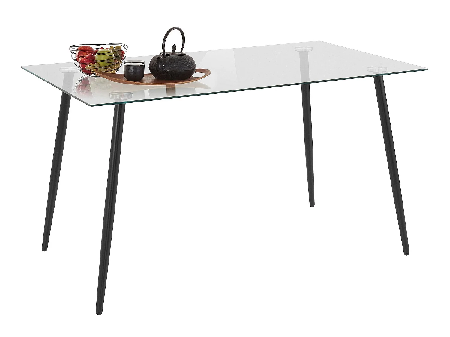 Mesa de comedor en cristal transparente