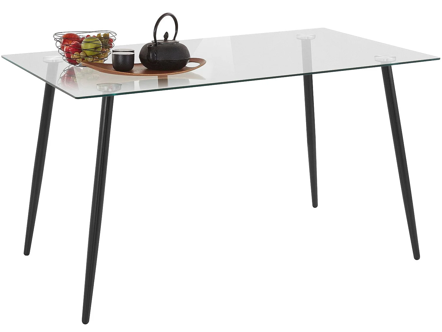 Danny | Table à manger en verre transparent