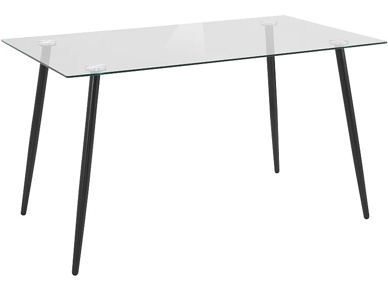 Danny | Table à manger en verre transparent