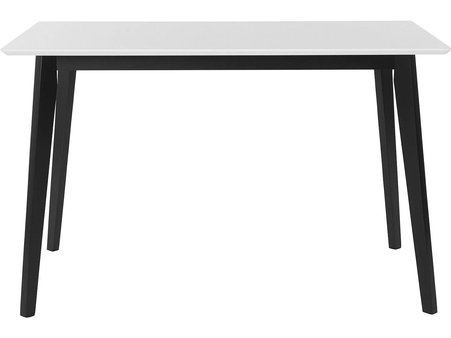 Cody | Table à manger rectangle en MDF blanc avec cadre en pin noir