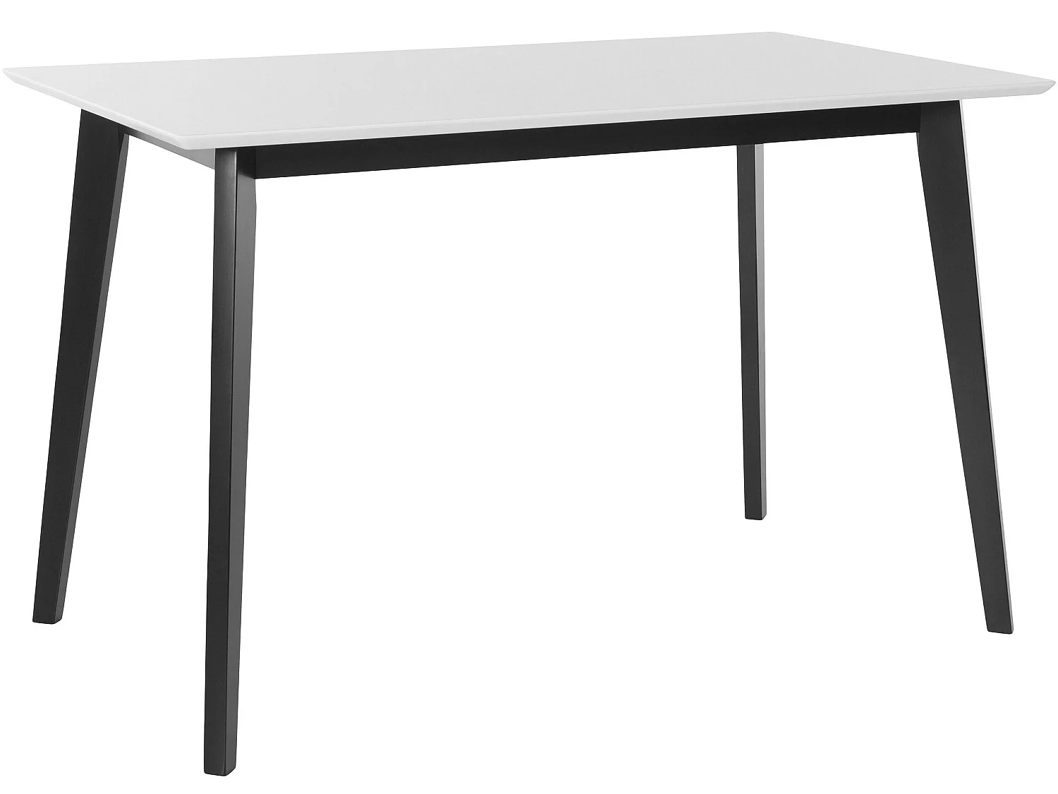 Cody | Table à manger rectangle en MDF blanc avec cadre en pin noir