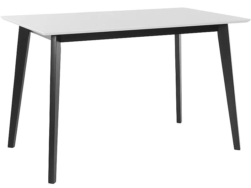 Tavolo da pranzo rettangolare in MDF bianco con struttura in pino nero