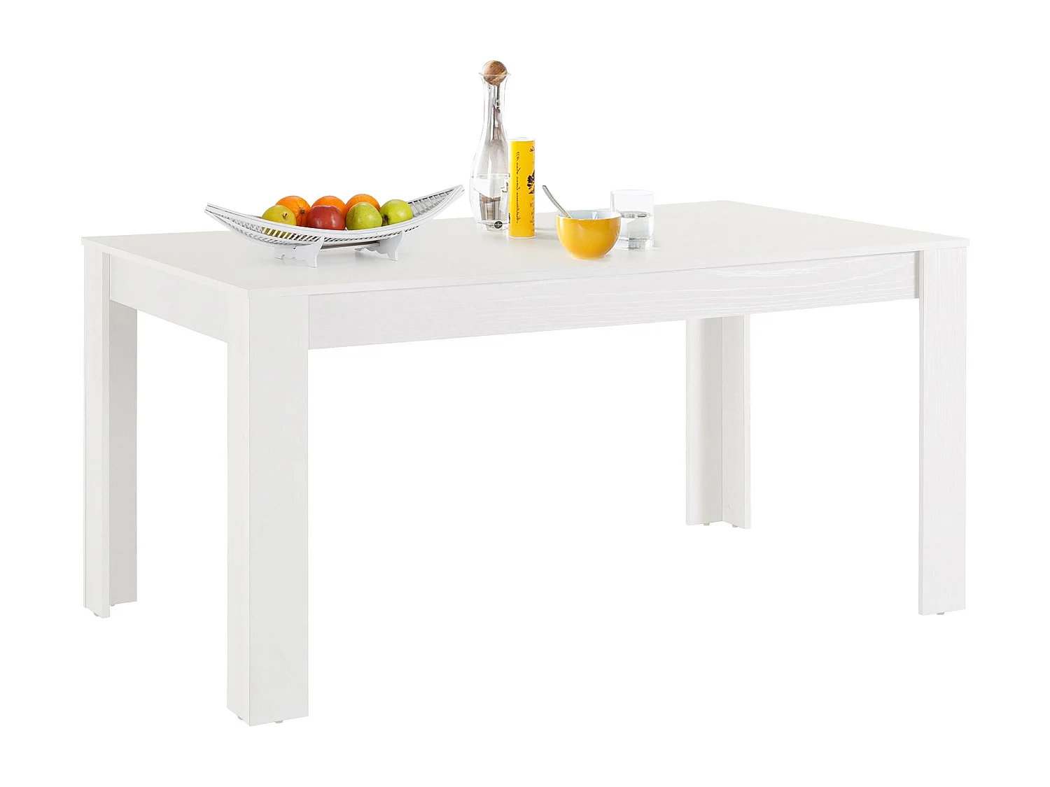 Lynn-160x90 cm eettafel voor 8 in wit MDF