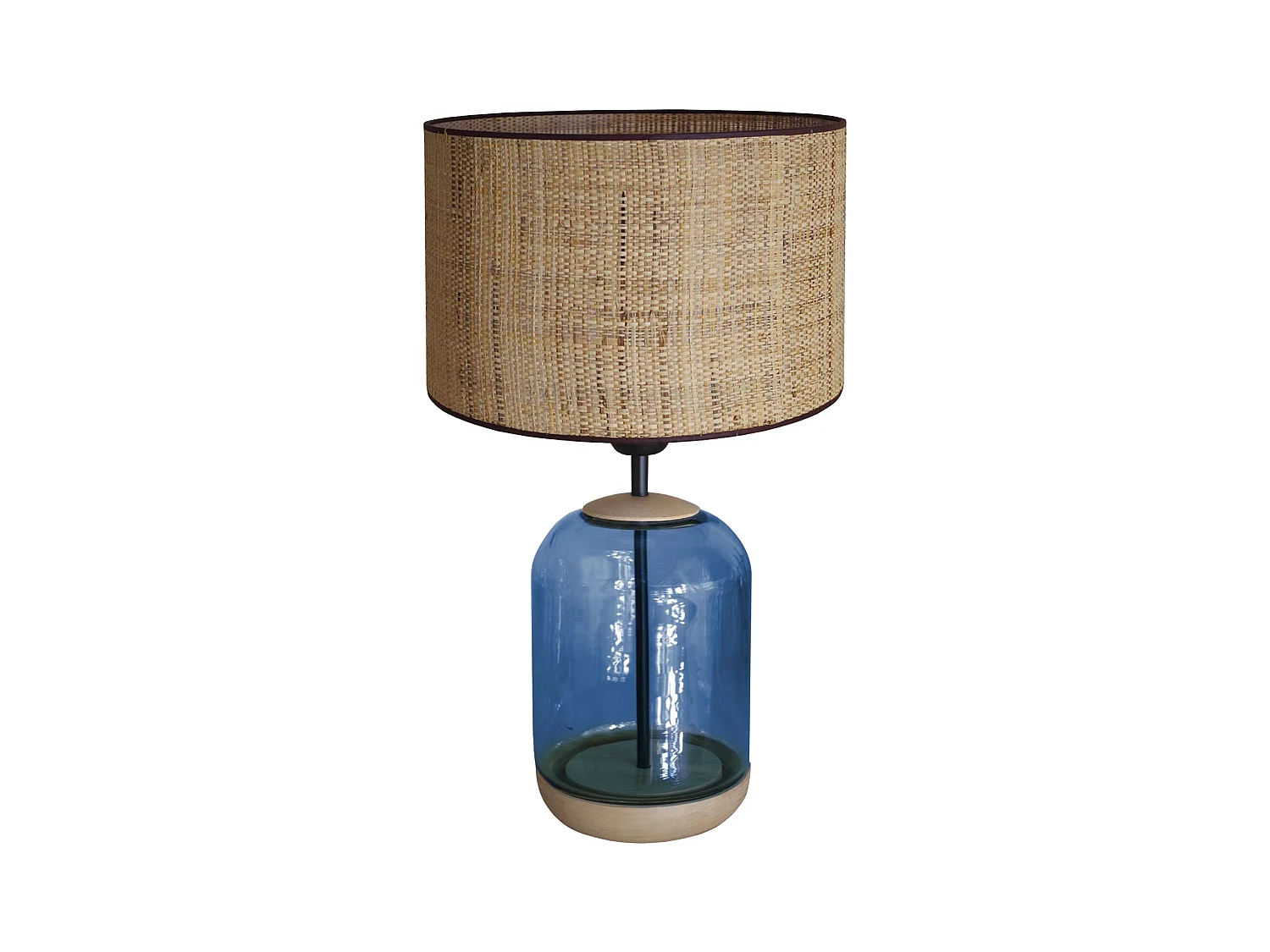 Lámpara de noche TOSEL ,madera,vidrio,natural,A41x D25xP25cm