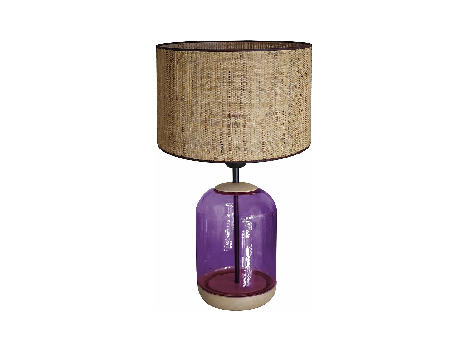 Lampe de Chevet TOSEL ,bois,verre,naturel,H41x D 25xP25 cm
