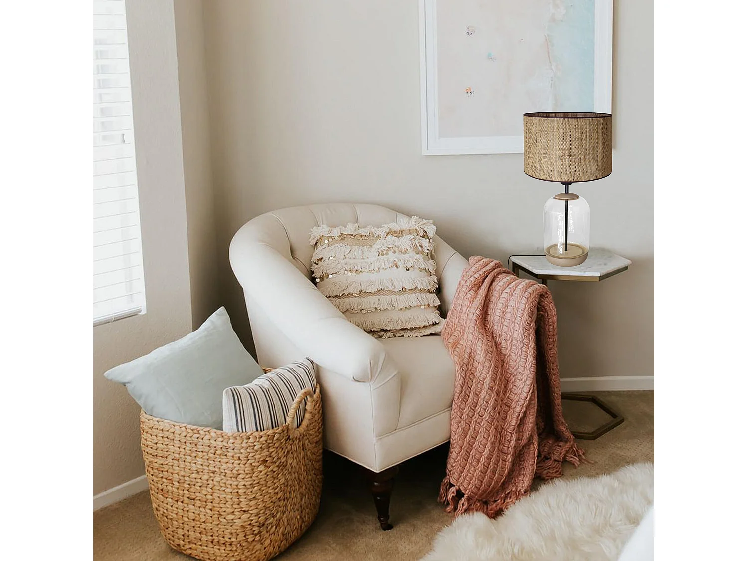 Cabndeeiro de escritório TOSEL LOFOTEN tecido articulado castanho D28 x  H70  cm