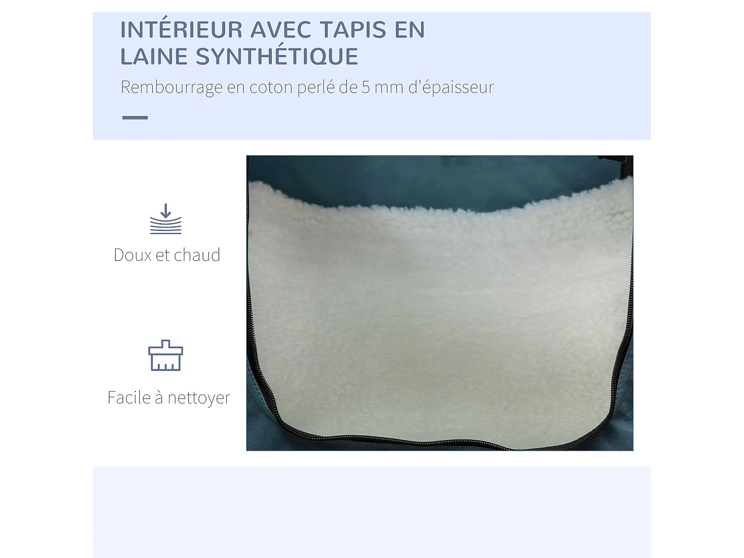 Sac de transport pliable pour chien chat - 2 poignées, 3 portes - dim. 69L x 51l x 51H cm - acier polyester bleu