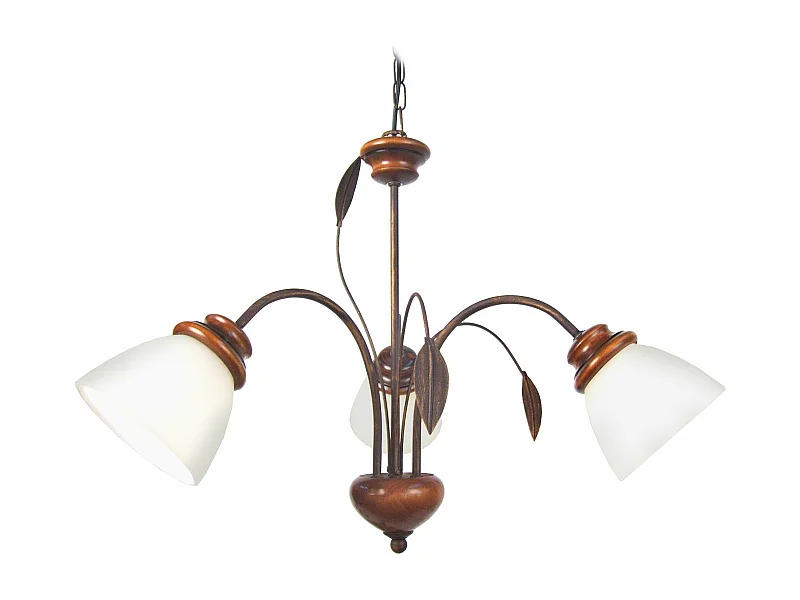 Lustre TOSEL LORENA vidro braço branco D67 x  H50  cm