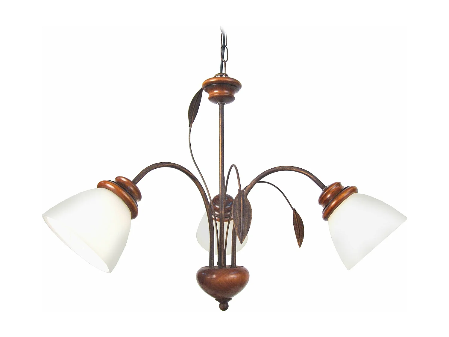 Lustre TOSEL LORENA vidro braço branco D67 x  H50  cm