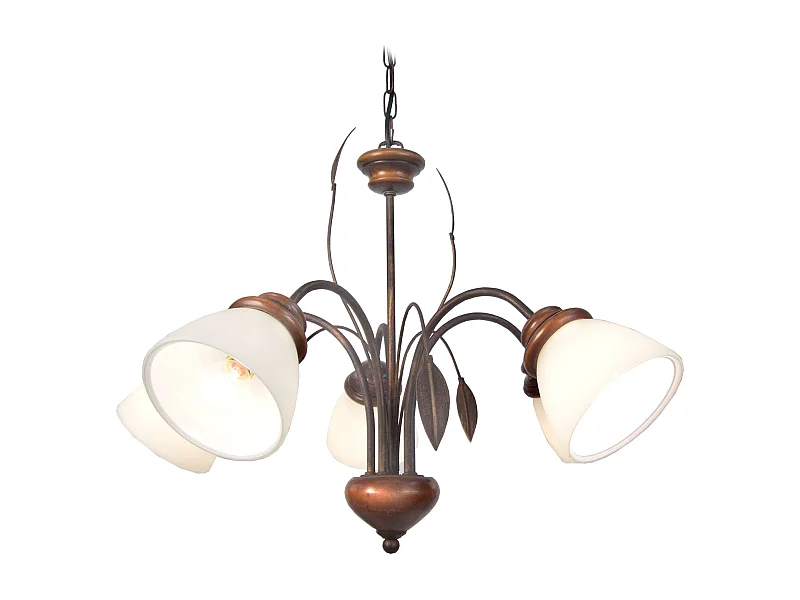 Lustre TOSEL LORENA vidro braço opala D67 x  H50  cm