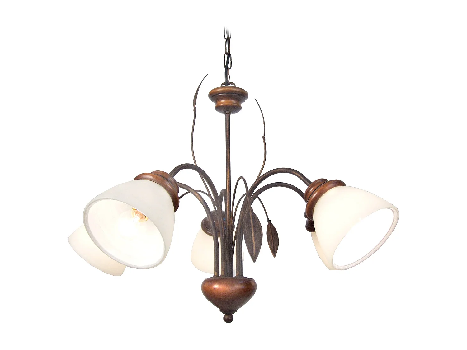 Lustre TOSEL LORENA vidro braço opala D67 x  H50  cm