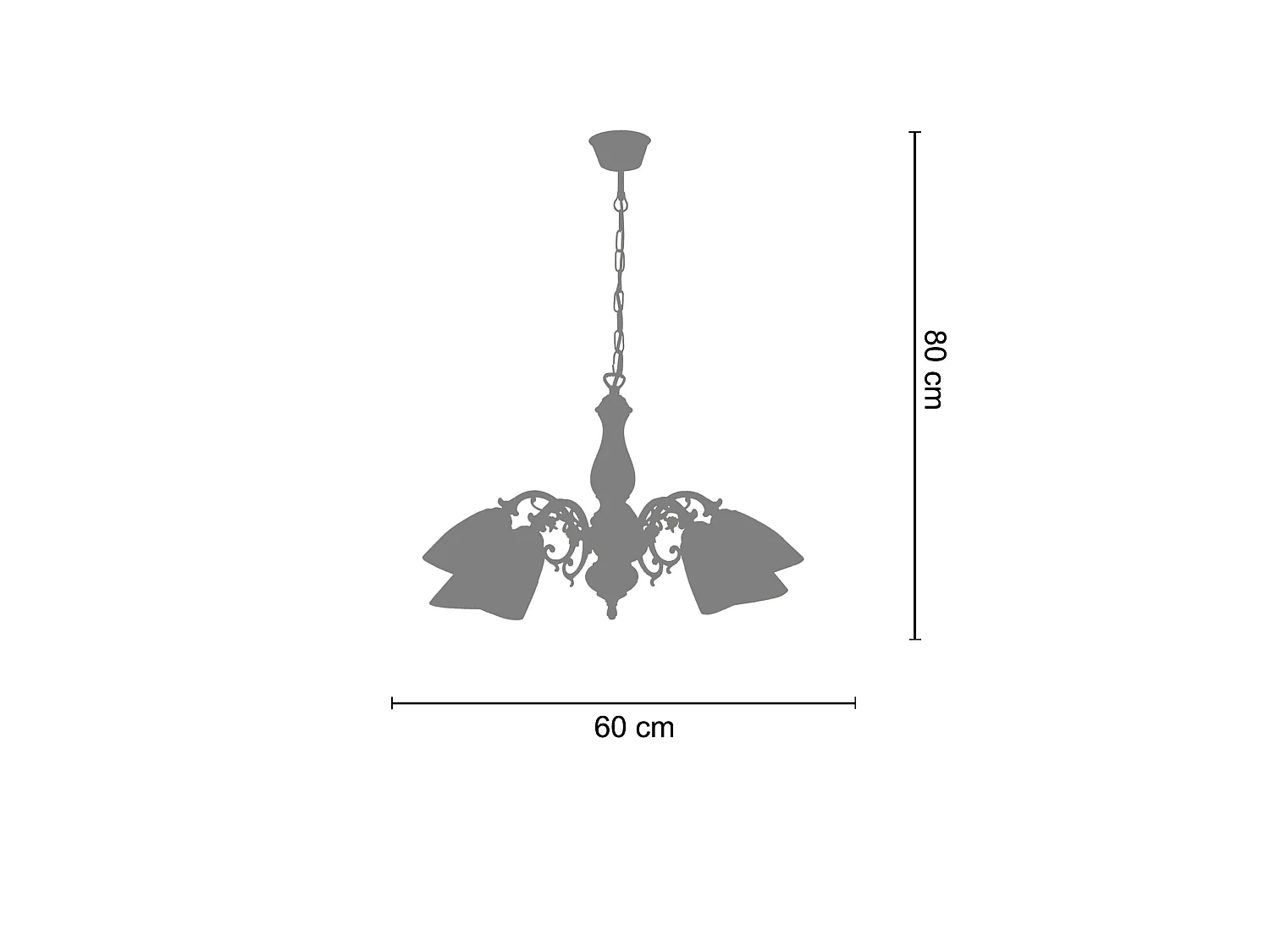VALOIS - Lustre multi bras métal foncé et doré