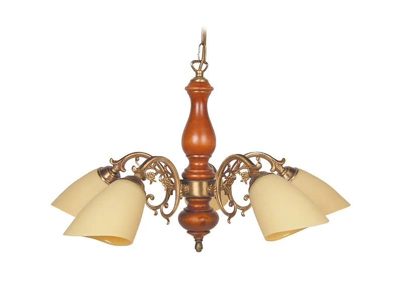 VALOIS - Lustre multi bras métal foncé et doré