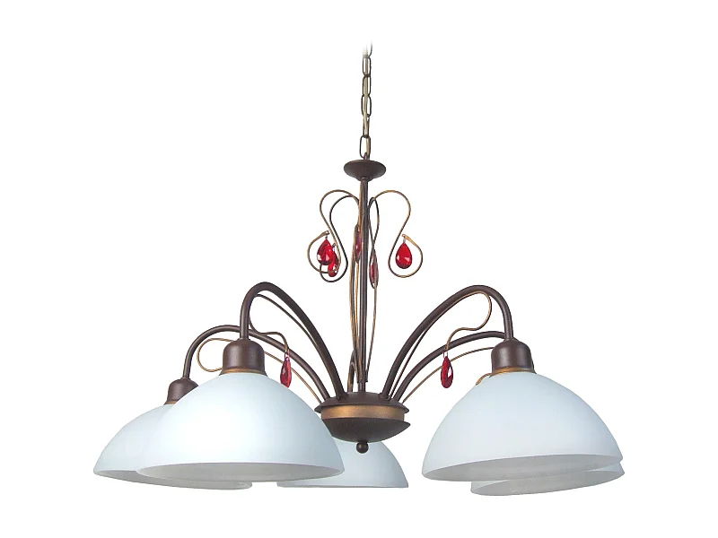 Lustre TOSEL BOURGOGNE vidro braço cetim D52 x  H67  cm