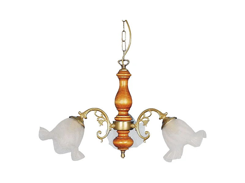 Lustre TOSEL PAMPILLES lâmpada decorativa abaulado âmbar D24 x  H46  cm