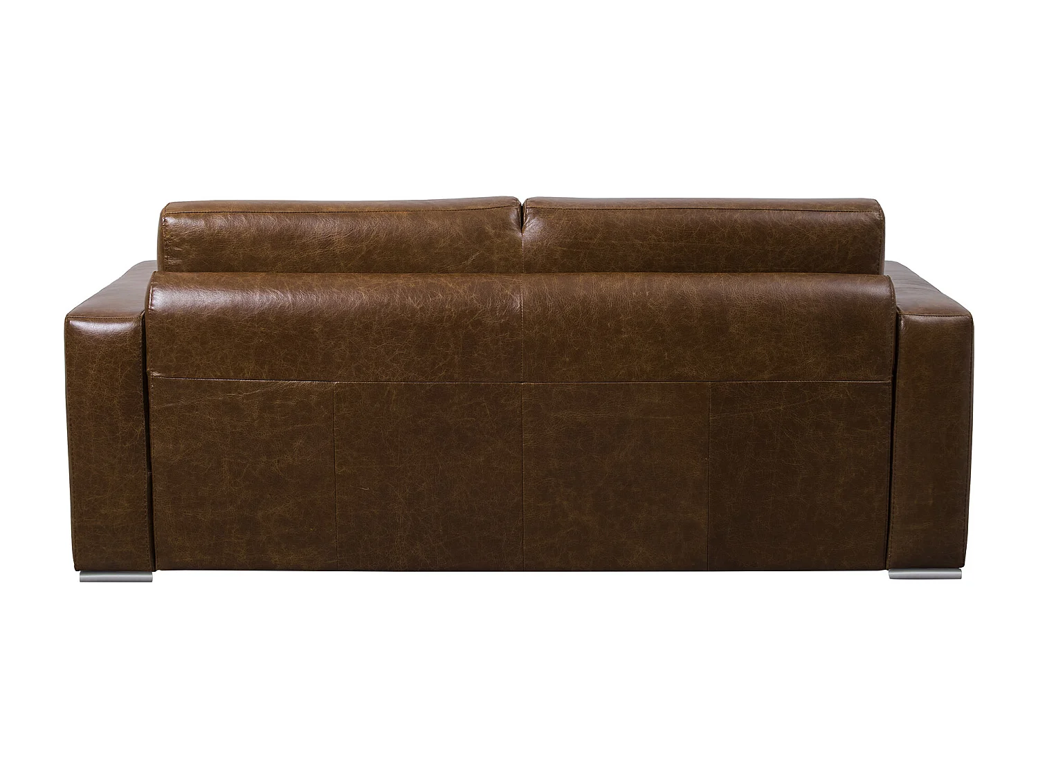 3-sits bäddsoffa express 100% vintagebuffelläder i karamell med 16cm madrass DELECTEA II