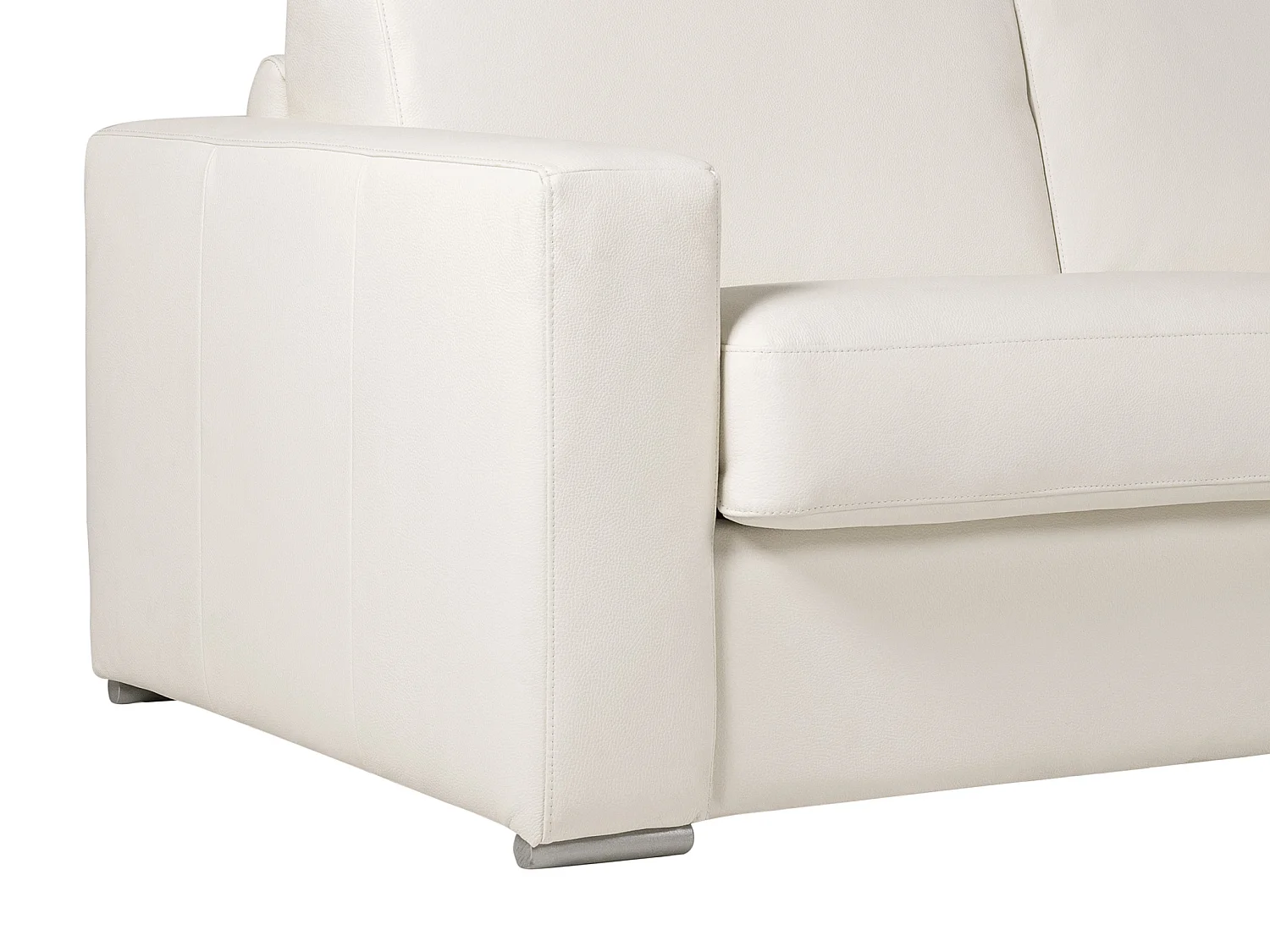 3-sitssoffa med bäddfunktion express 100% vitt buffellädersäng madrass 16 cm. DELECTEA II