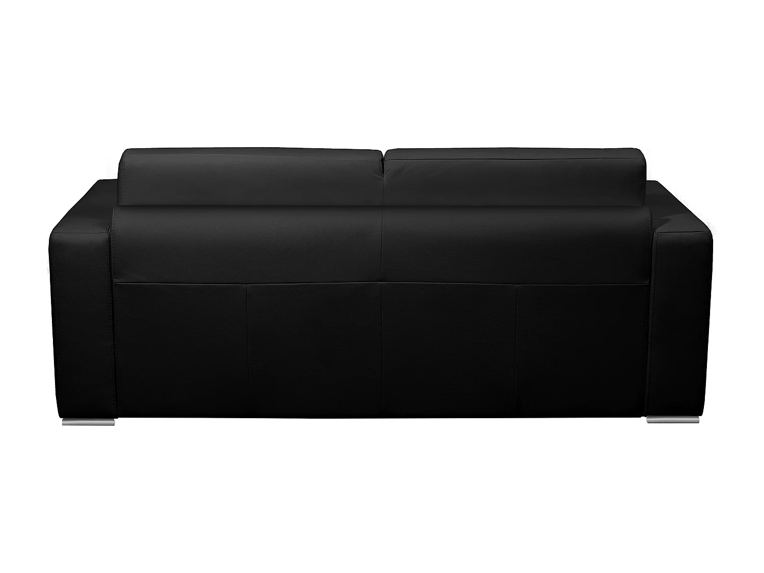 3-sits bäddsoffa express 100% svart buffellädersoffa med 16 cm madrass DELECTEA II