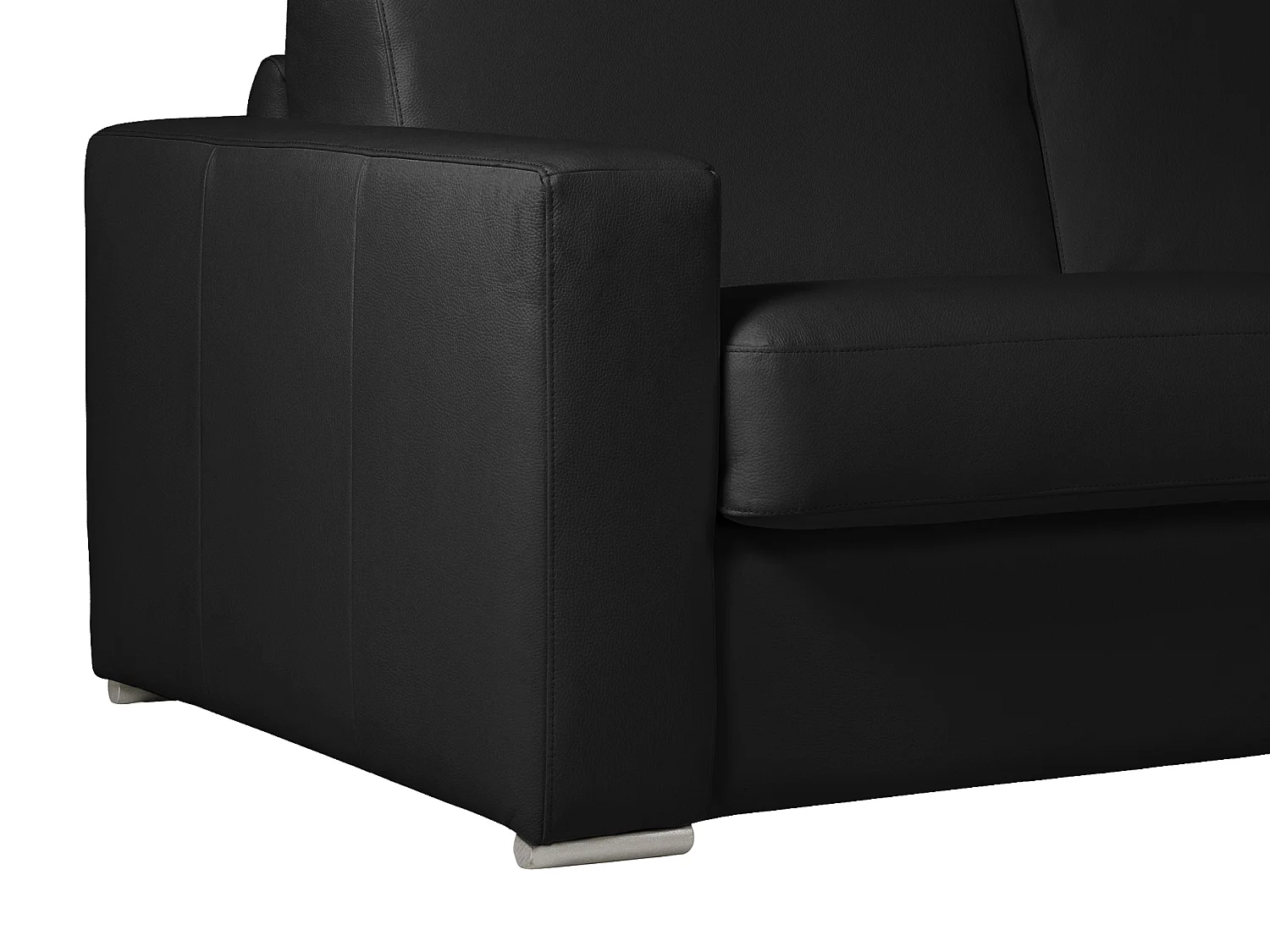 3-sits bäddsoffa express 100% svart buffellädersoffa med 16 cm madrass DELECTEA II