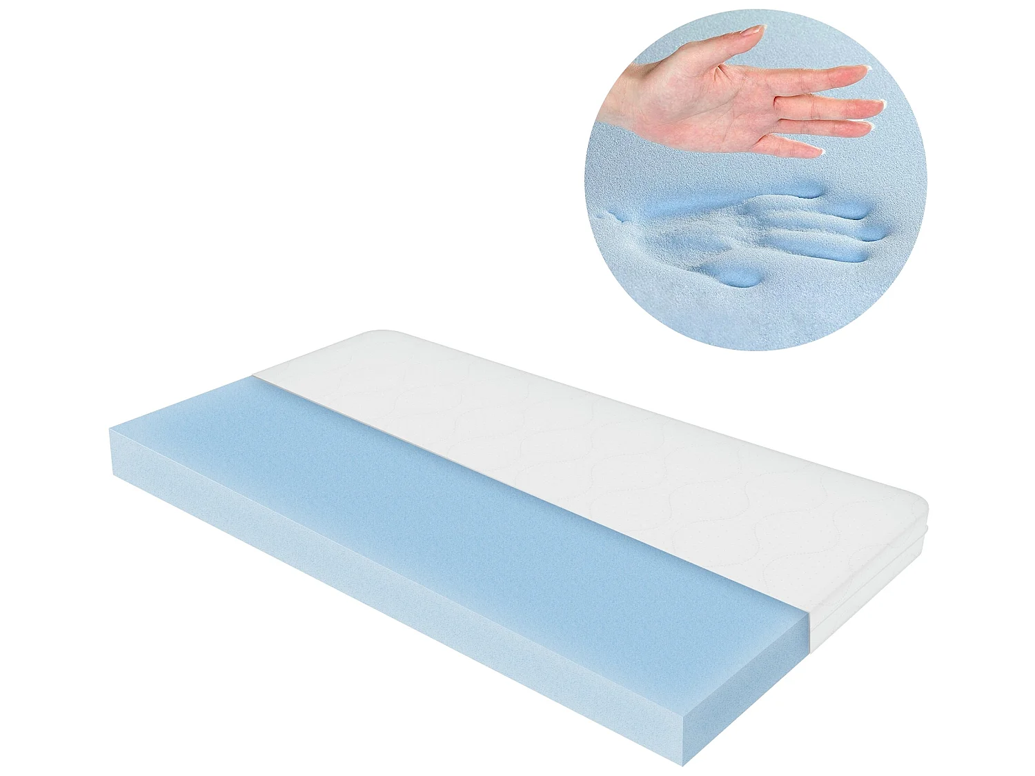 Matelas en mousse froide Oeko-Tex 100x200 cm déhoussable lavable et respirant ML-DESIGN