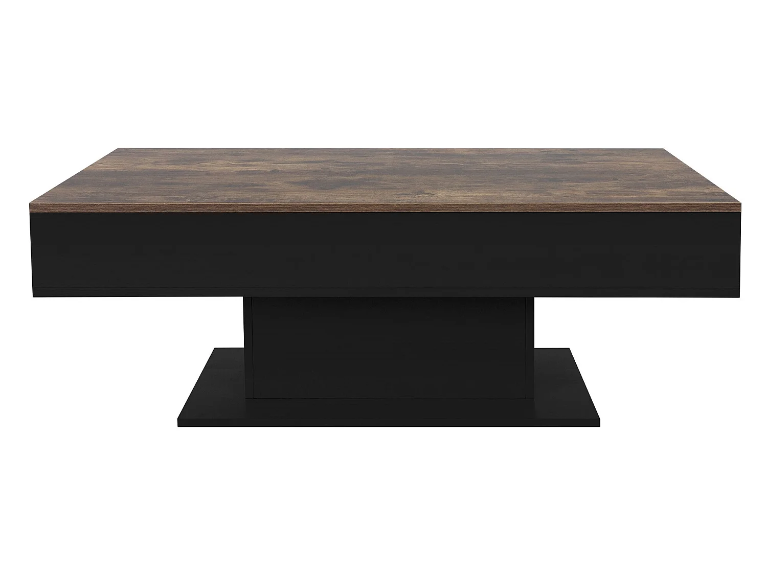Mesa de centro con 2 espacios interiores de almacenaje efecto madera negra ML-DESIGN
