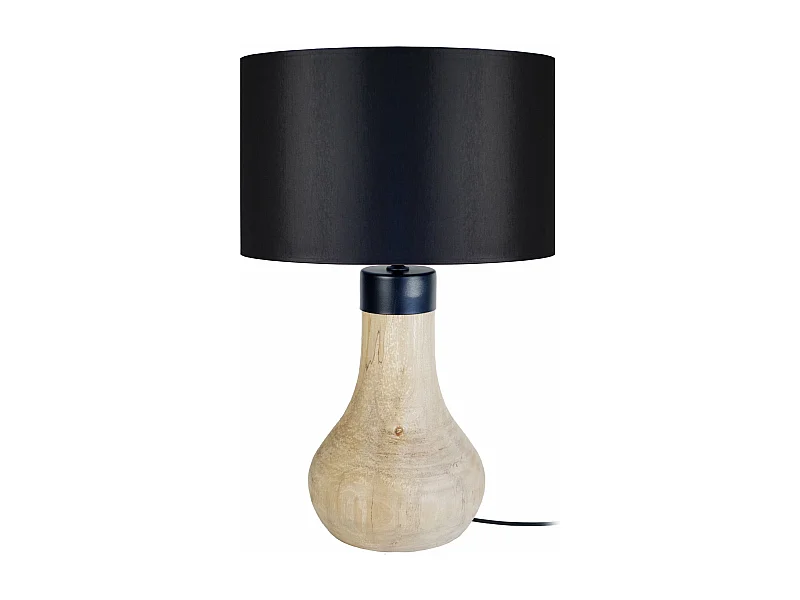 Lampe a poser bouteille bois  foncé,noir 55 cm.