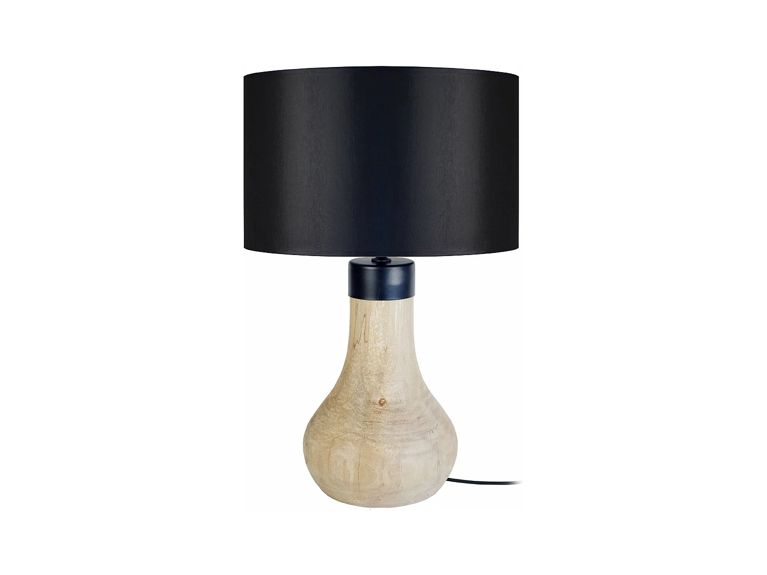 Lampe a poser bouteille bois  foncé,noir 55 cm.