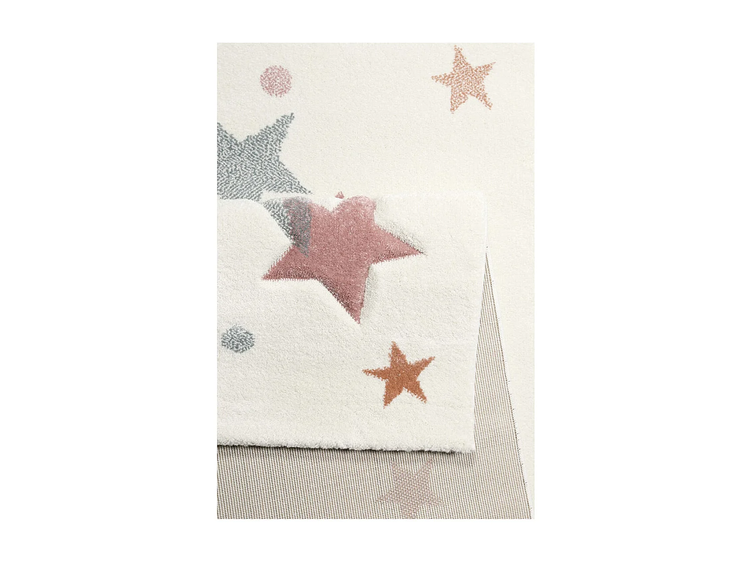 Tapis pour chambre enfant étoilé blanc Jonne Esprit Home Rectangulaire Enfant Tissé