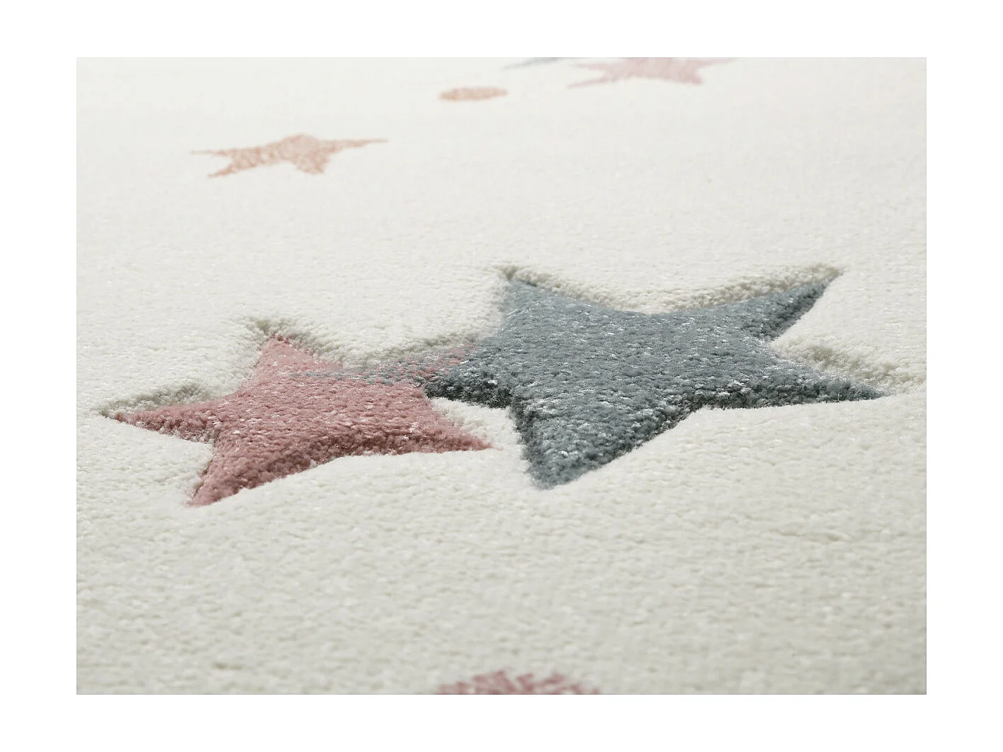 Tapis pour chambre enfant étoilé blanc Jonne Esprit Home Rectangulaire Enfant Tissé