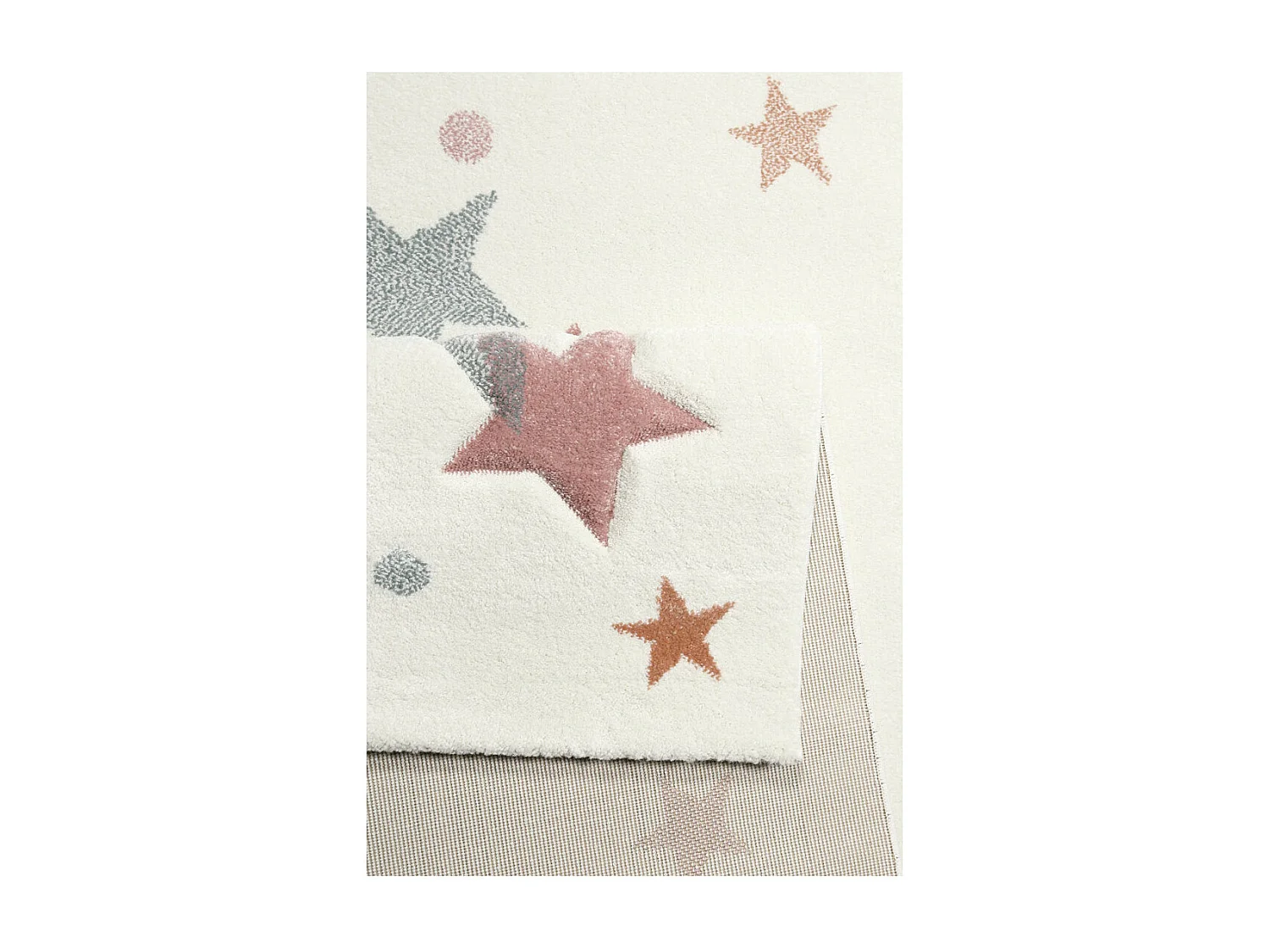 Tapis pour chambre enfant étoilé blanc Jonne Esprit Home Rectangulaire Enfant Tissé