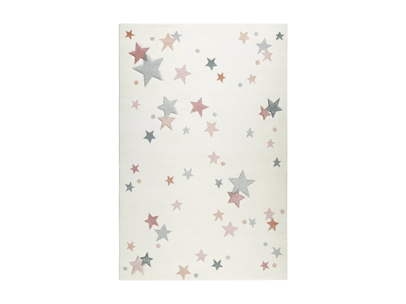 Tapis pour chambre enfant étoilé blanc Jonne Esprit Home Rectangulaire Enfant Tissé