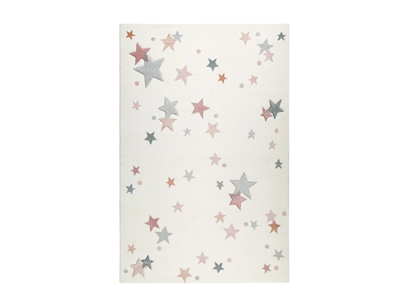 Tapis pour chambre enfant étoilé blanc Jonne Esprit Home Rectangulaire Enfant Tissé