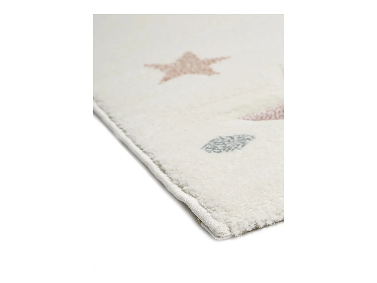 Tapis pour chambre enfant étoilé blanc Jonne Esprit Home Rectangulaire Enfant Tissé
