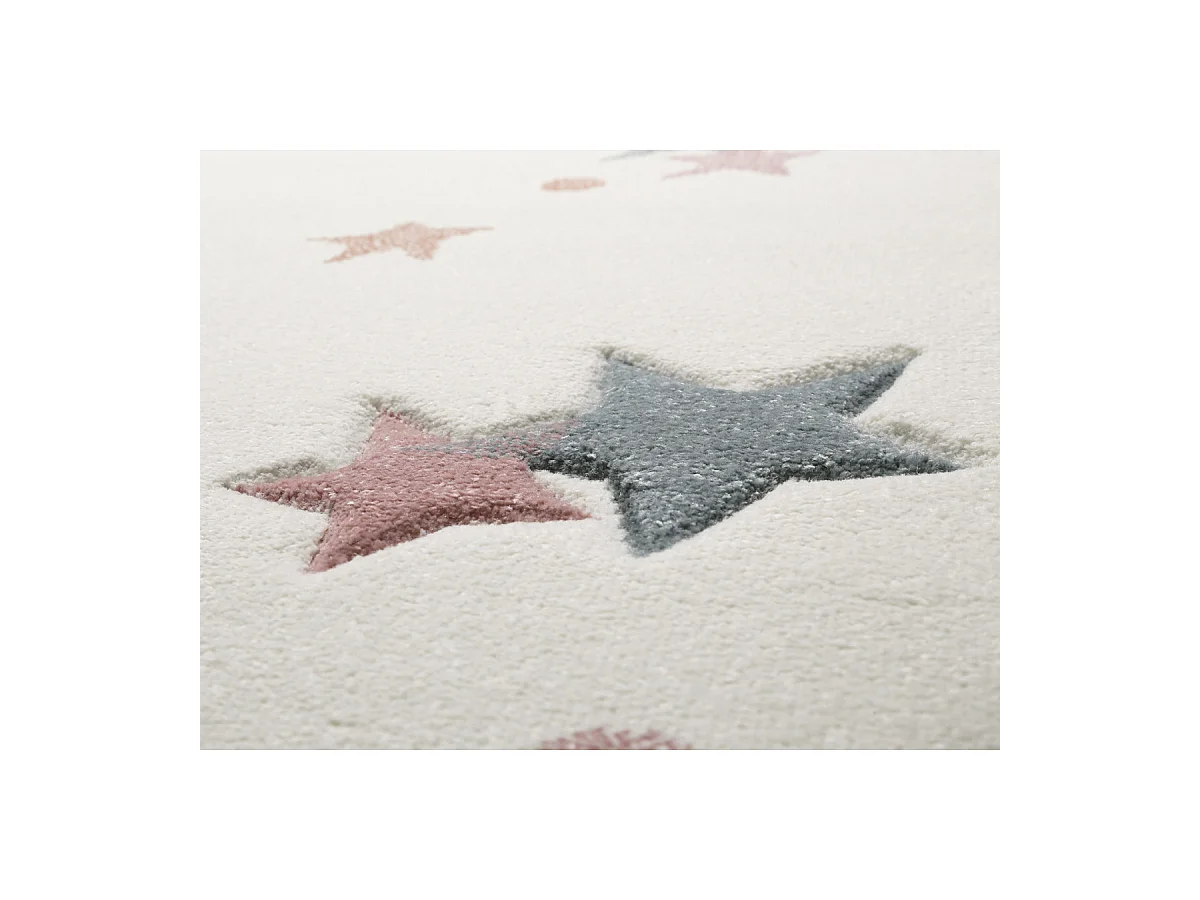 Tapis pour chambre enfant étoilé blanc Jonne Esprit Home Rectangulaire Enfant Tissé