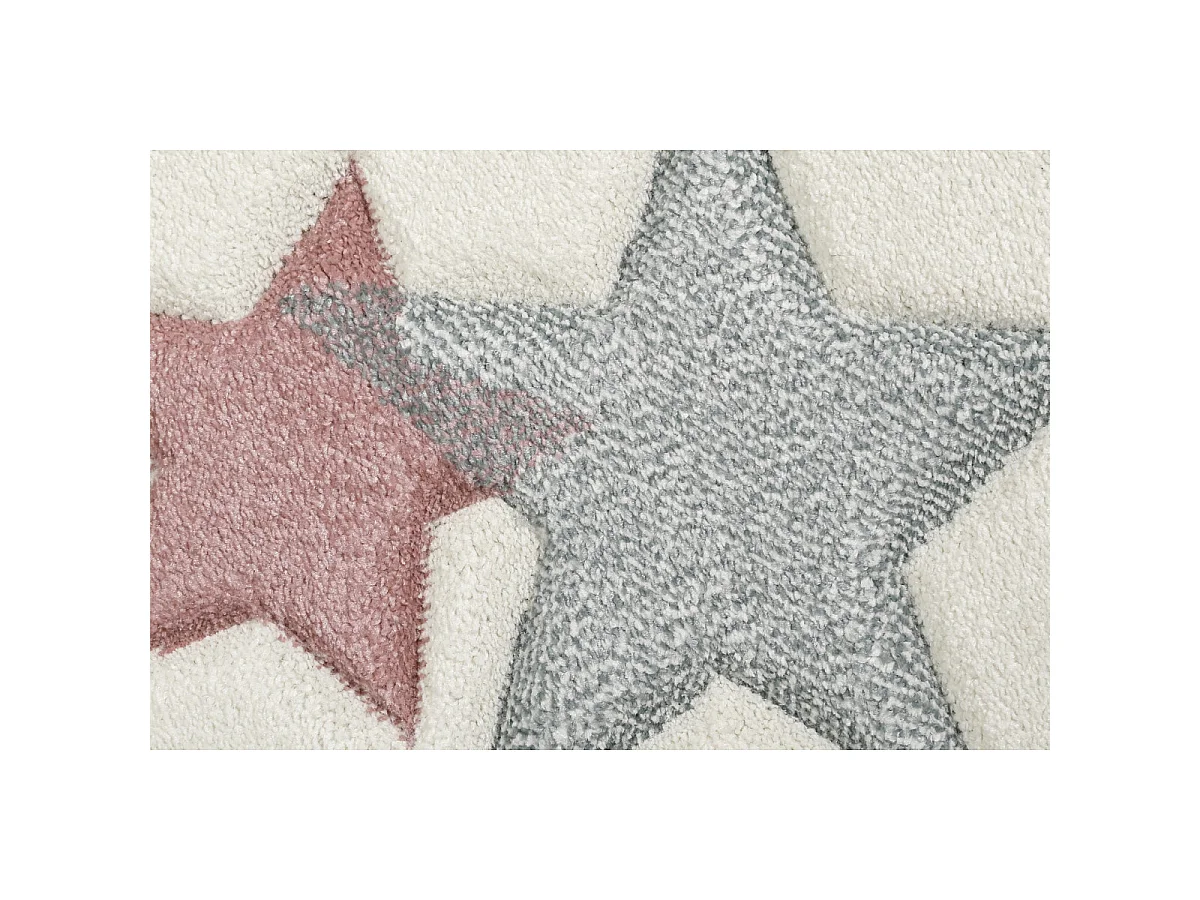 Tapis pour chambre enfant étoilé blanc Jonne Esprit Home Rectangulaire Enfant Tissé