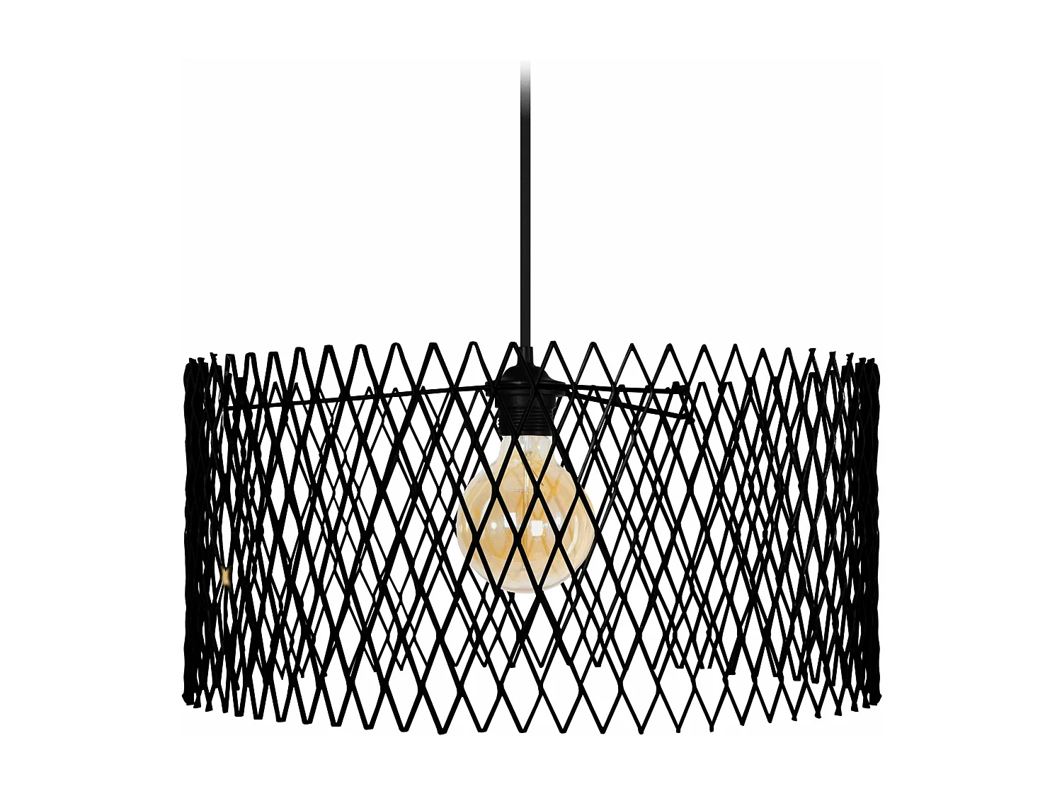 Suspensão TOSEL  ASTER metal cilindro preto D45 x  H84  cm