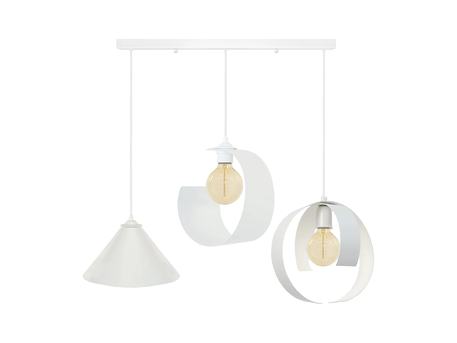 Lustre TOSEL ,métal,Blanc ,H 90xD 25x P 90cm