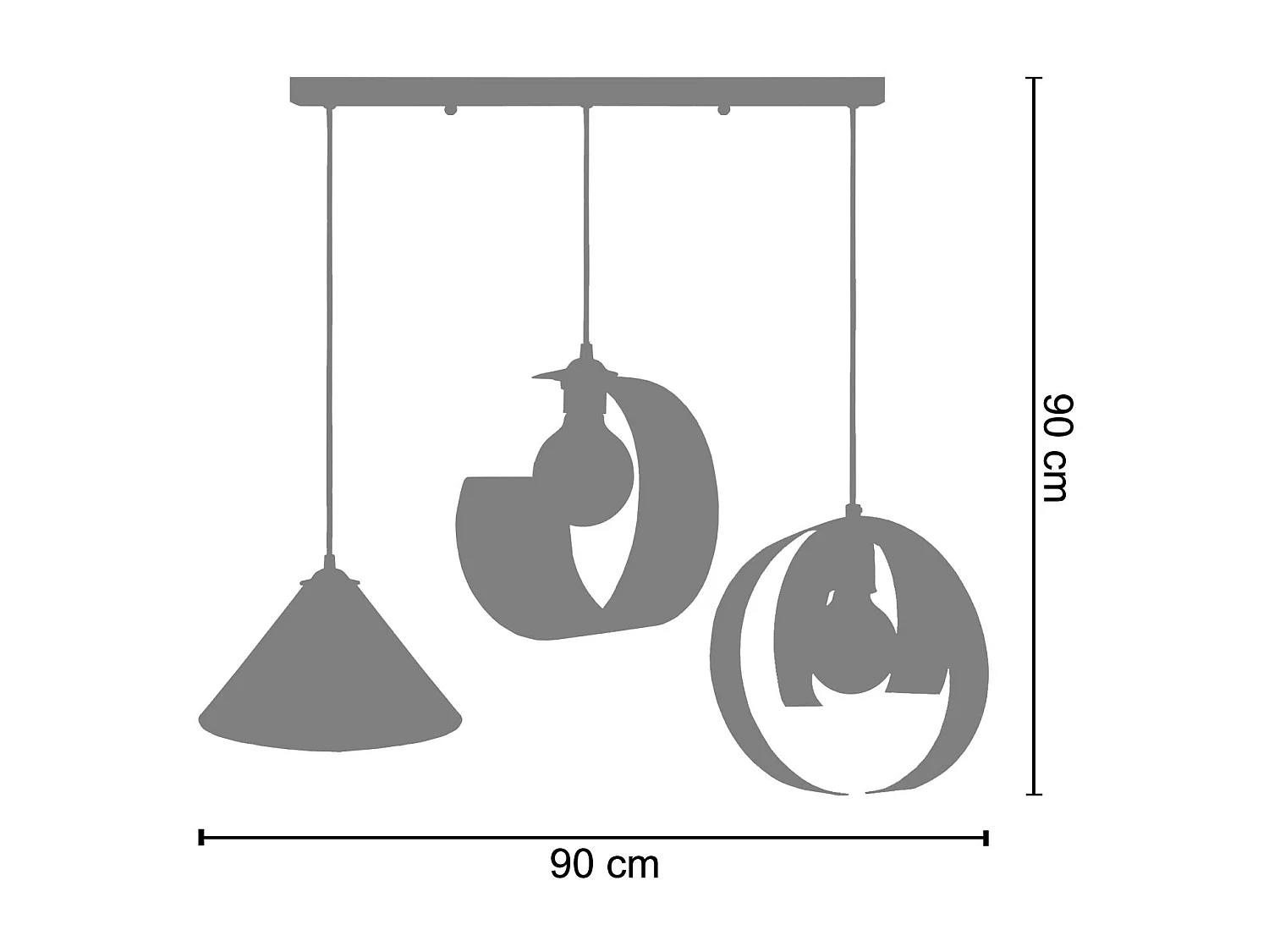 Suspensão TOSEL  KONE,LUNE,TOUVOIS lâmpada decorativa Lâmpada Lâmpada D7 x  H150  cm