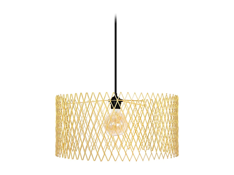 Suspensão TOSEL  ASTER metal cilindro amarelo escuro D45 x  H84  cm