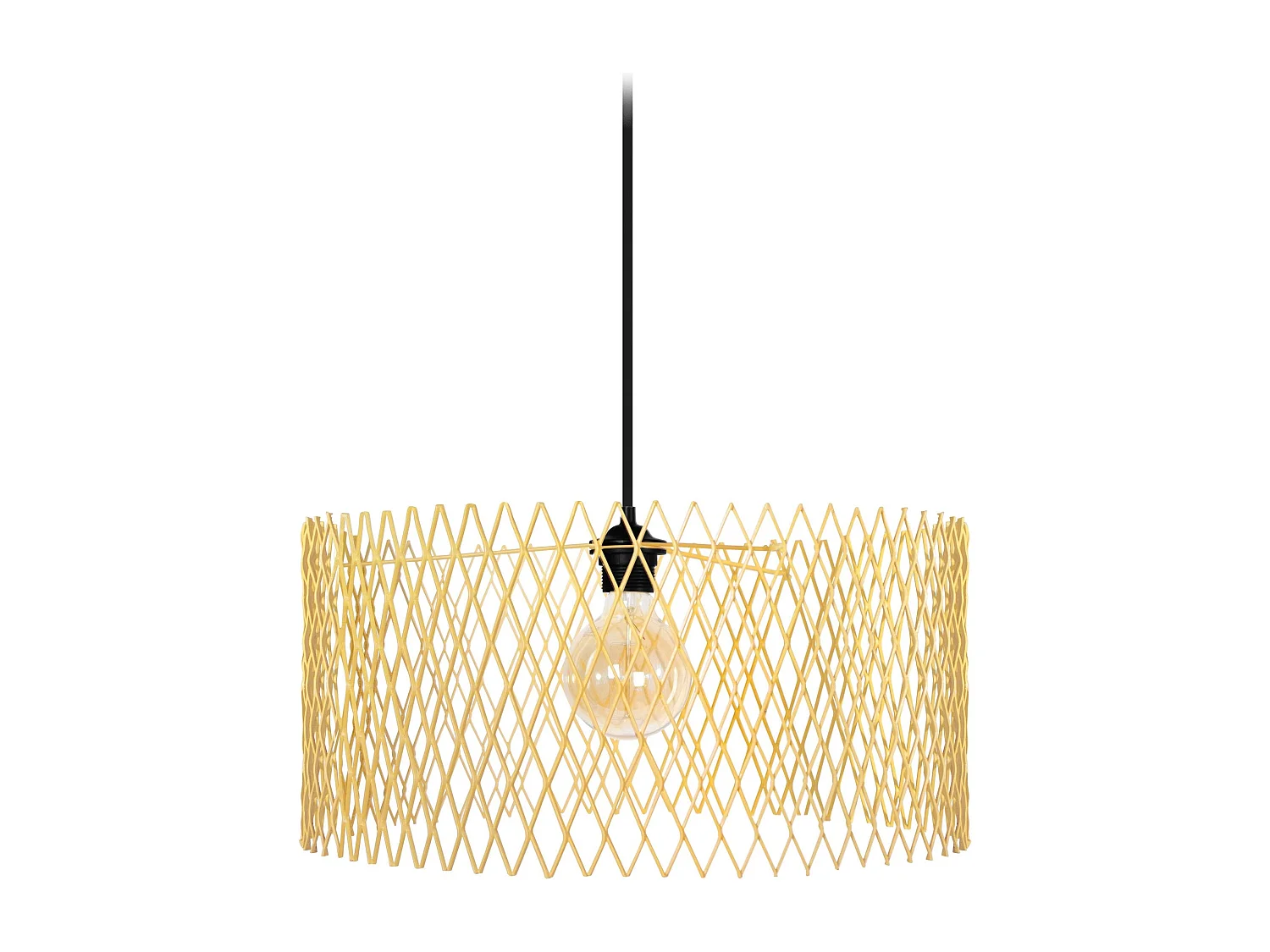 Suspensão TOSEL  ASTER metal cilindro amarelo escuro D45 x  H84  cm