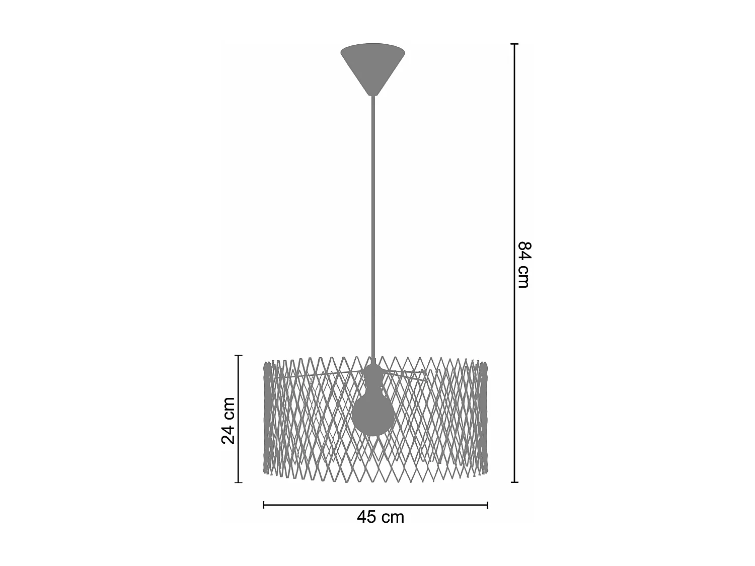Suspensão TOSEL  ASTER metal cilindro marfim D45 x  H84  cm
