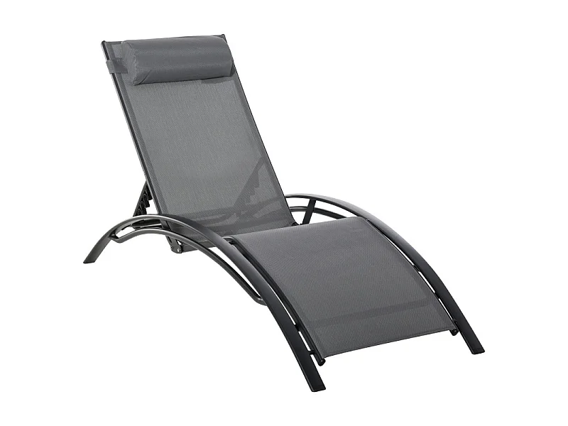 Bain de soleil inclinable INES gris