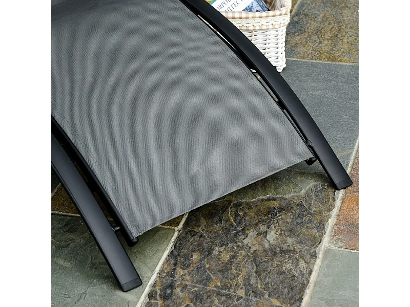 Bain de soleil inclinable INES gris