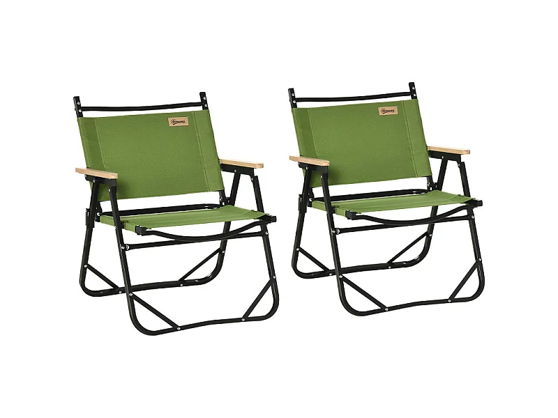 Lot de 2 chaises de jardin camping pliantes OLIVIER vert
