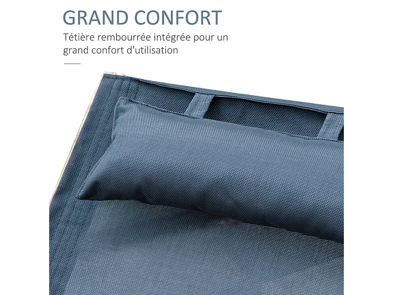 Transat bois massif MELANIE brun et noir