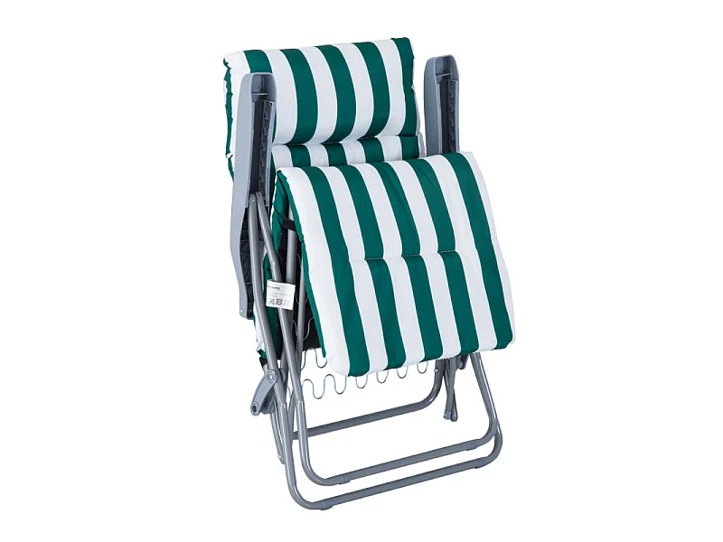 Lot de 2 Chaises Longues Pliantes de Jardin CANBERRA vert et blanc