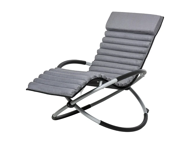 Chaise longue à bascule pliable design AMBER grise