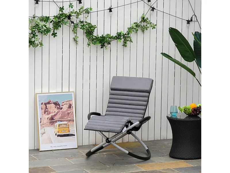 Chaise longue à bascule pliable design AMBER grise