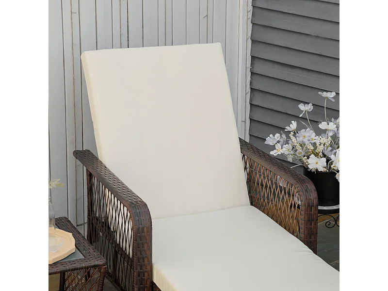 Bain de soleil et table basse GRETA chocolat et crème