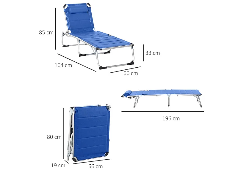 Bain de soleil pliable MAX bleu